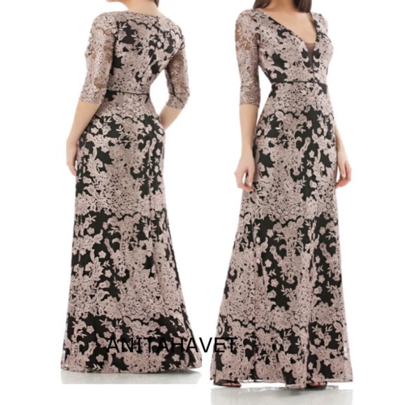 JS Collections Dresses & Skirts - Embroidered Lace Dress 866251 Stone Black